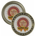 1.75" Digital Label Silver-tone Coin - Rope/Star Border